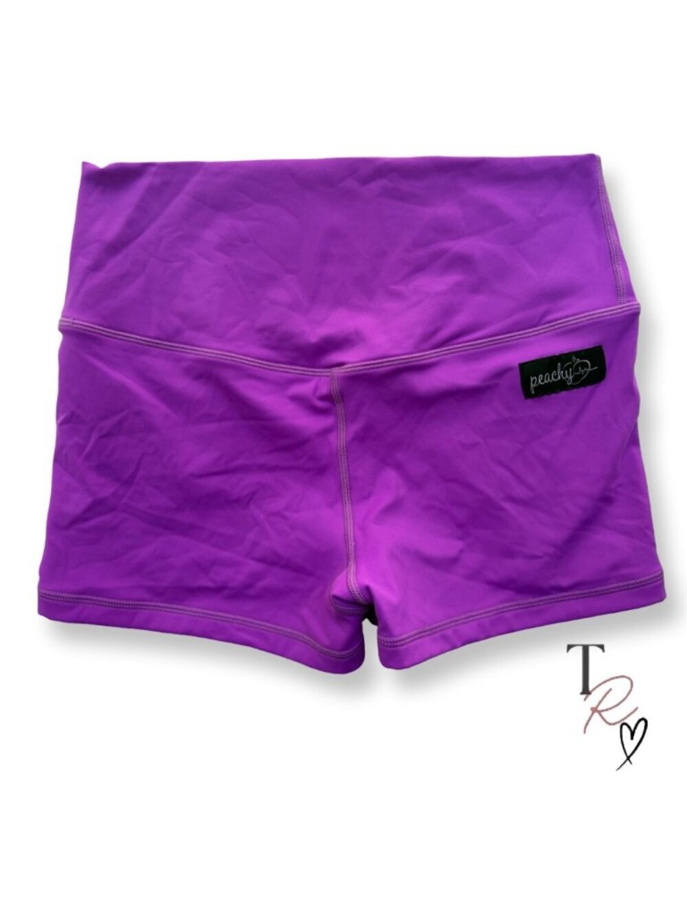 Peachy Athletic NWT Vixen High Rise CrossFit Bike Gym Shorts Purple Size Medium